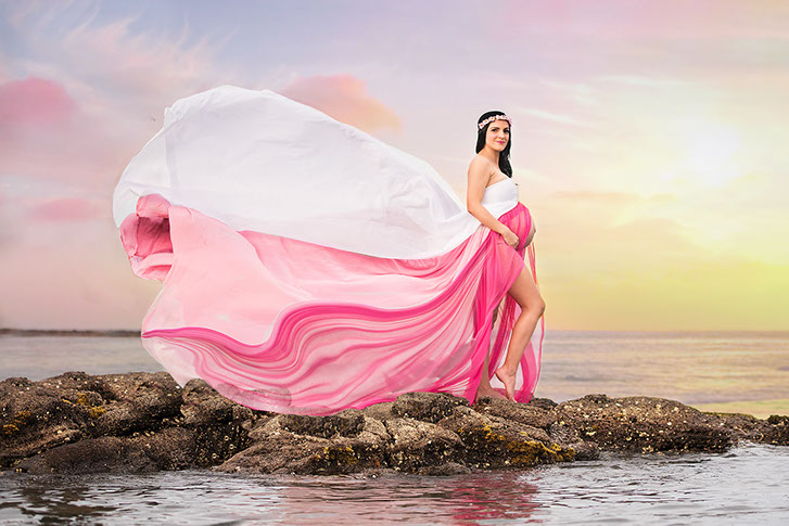 Beach Sunset Maternity Photos