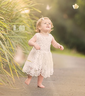 Gold Coast child, children photography with butterflies, golden hour